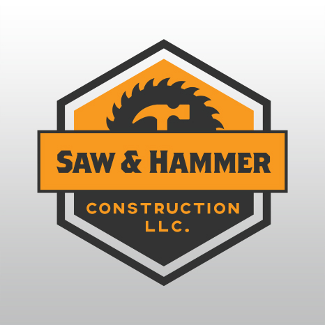 Saw and Hammer Construction logo using a saw and hammer.